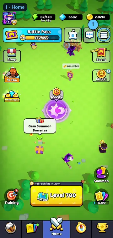 Three steps: the menu button on the home screen, then Settings, then Graphics Quality set to High