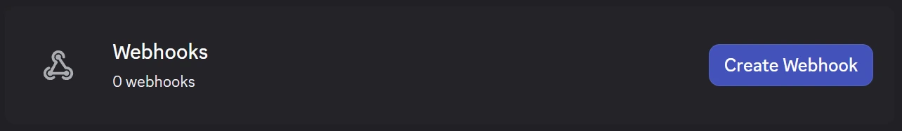 Integrations page with the Create Webhook button highlighted