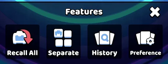 The Features panel with its second tile reading Separate