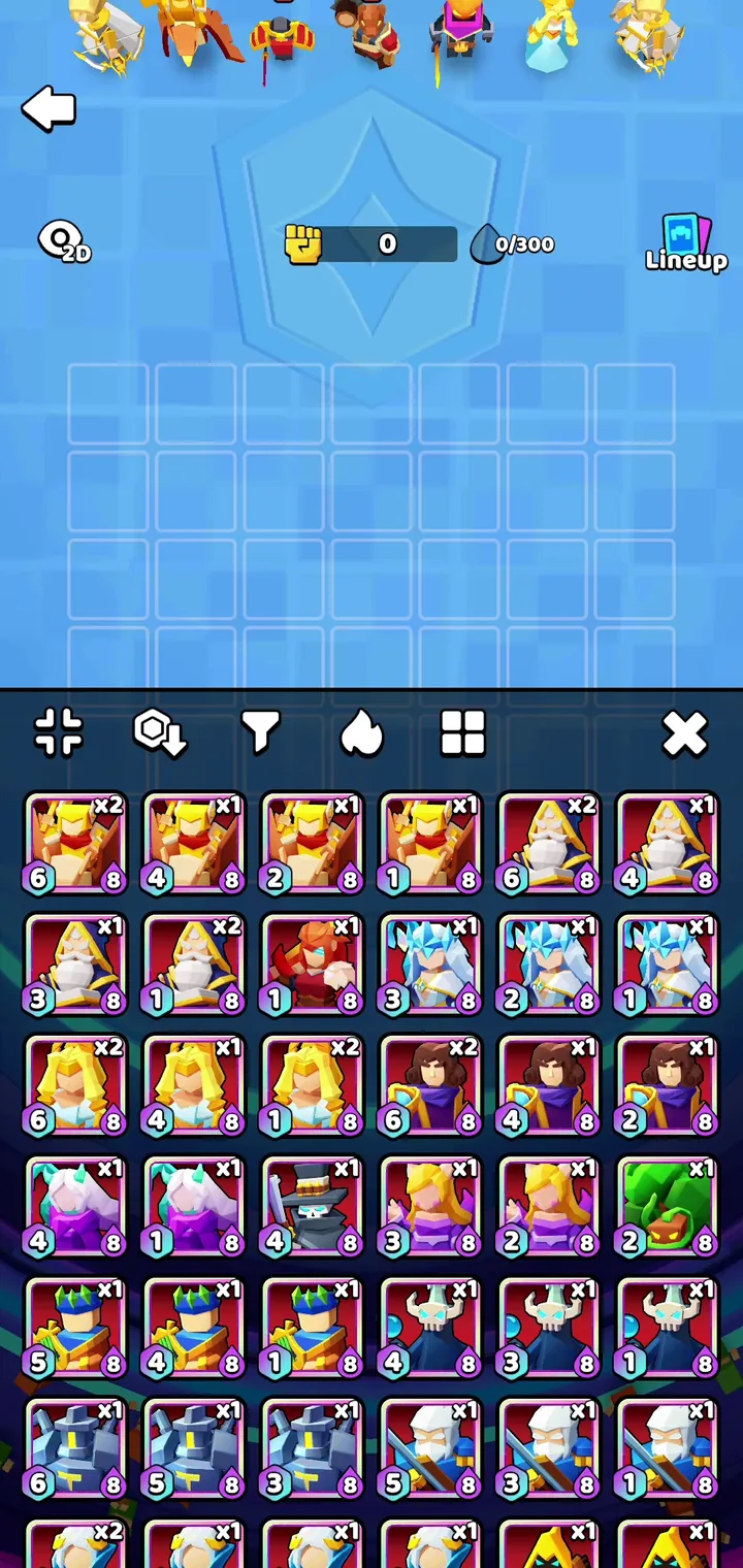 First roster screenshot, taken at the top of the roster